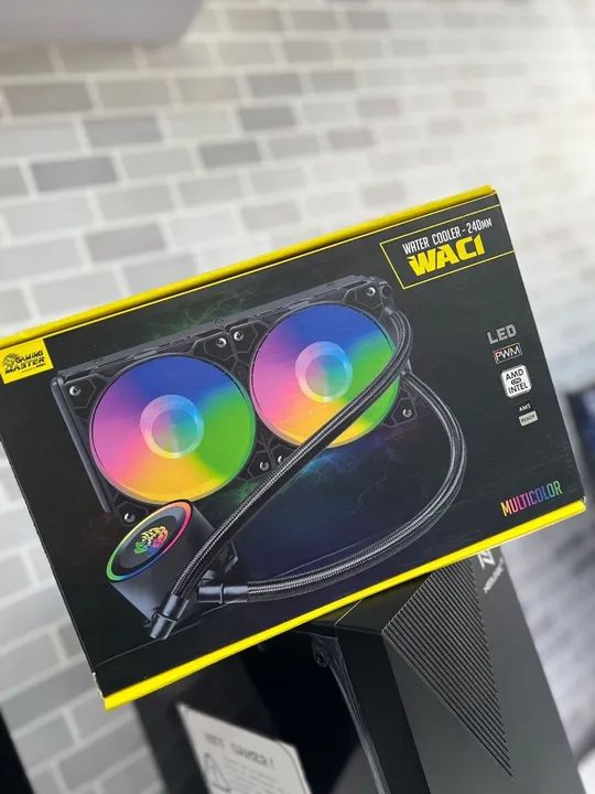 Water Cooler K-mex Waci Ice Gun 240mm Preto Led Rgb - Foto 4