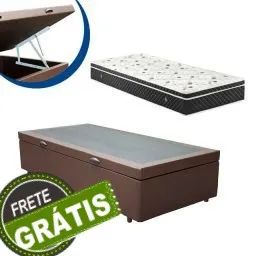 Frete Grátis Capital SP! Base Baú Solteiro + Colchão Molas Ensacadas 20cm