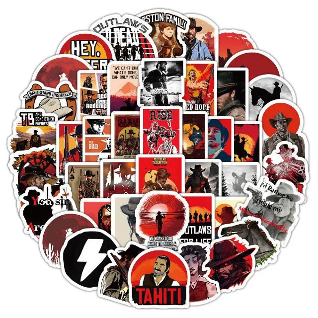 Kit 100 Adesivos de Red Dead Redemption 2 - Autocolantes Pcs Peças Unidades RDR 2 - Foto 2