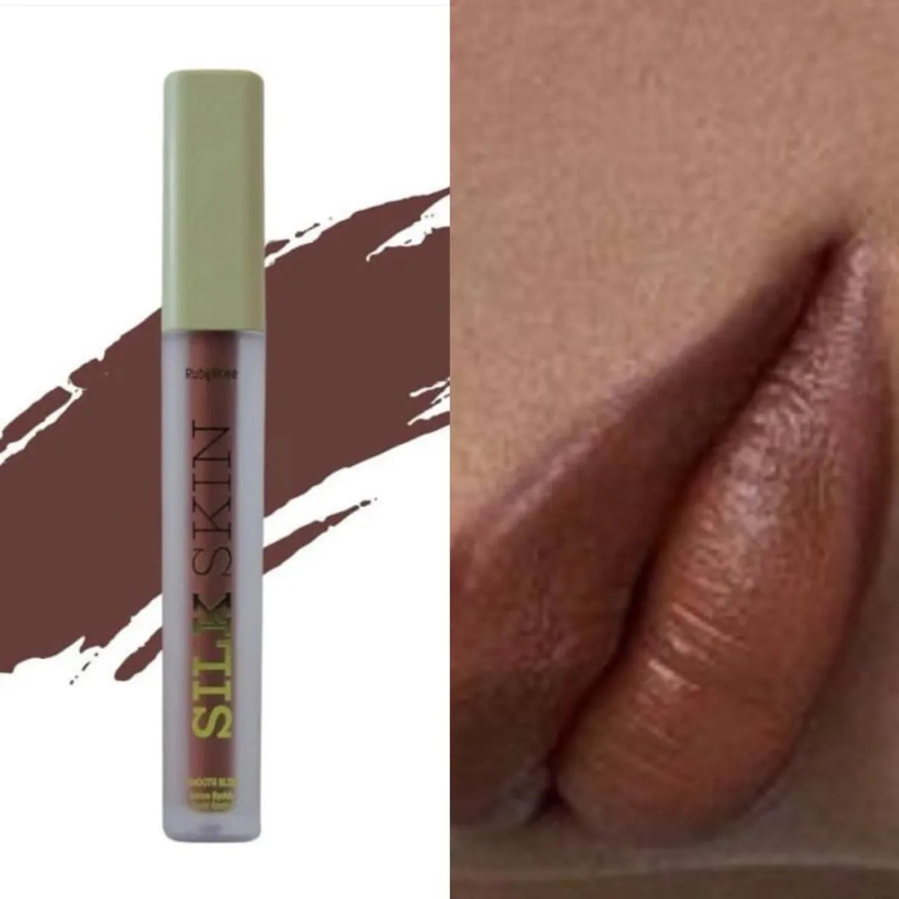 Batom Líquido Ruby Rose Silk Skin marrom  - Foto 2