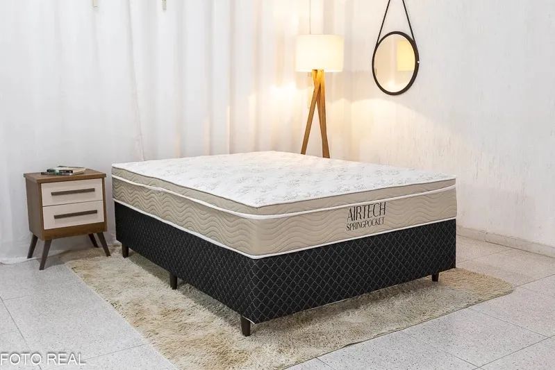 Colchão Casal Airtech Ortobom + Base Box rf443
