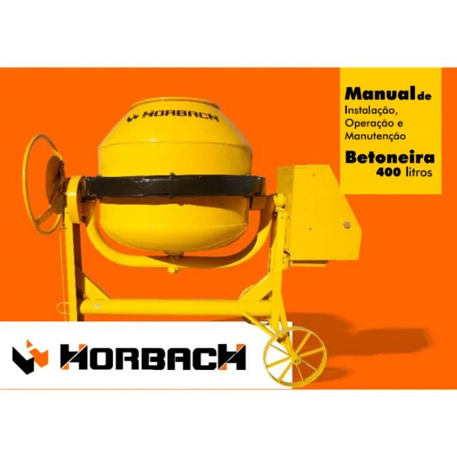Betoneira Elétrica Horbach 400l Com Motor 2cv 4 Polos Monofásica 27rpm - Foto 6