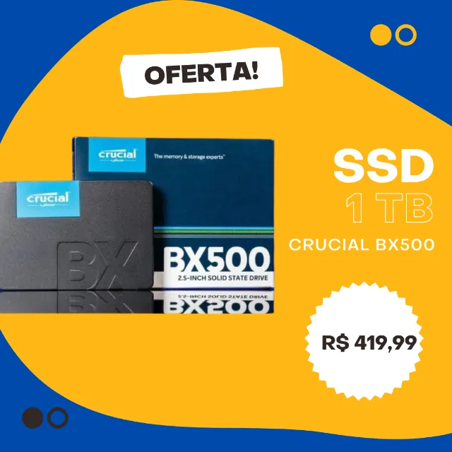 Ssd 1 Tb Crucial, 1Tb (Novo/Lacrado)