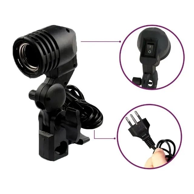 Soquete Simples Greika PK-SE27 para Lâmpada com Rosca E27