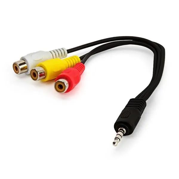 Cabo Adaptador RCA AV para P3 3 RCA Fêmea 16cm - WZetta