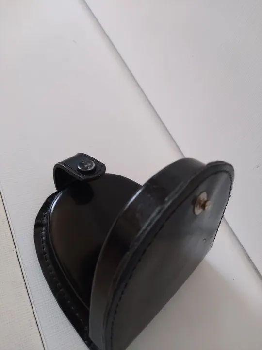 Porta moedas de couro preto - Foto 5