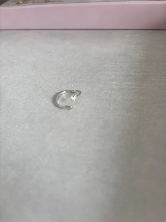 Anel de borboleta com zircônias PRATA - Foto 2