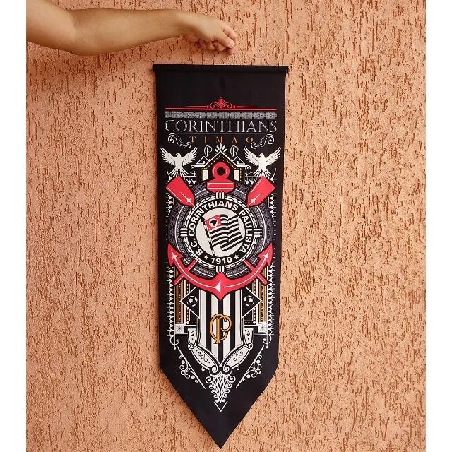 Bandeira estandarte Flâmula grande Corinthians - Foto 4