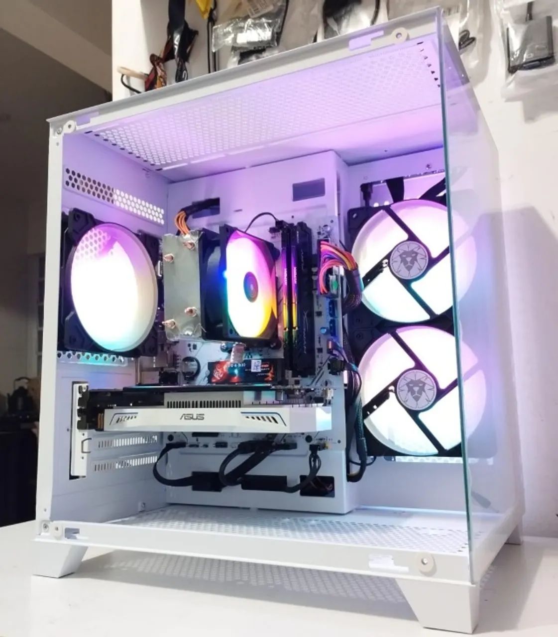 Pc Gamer Branco, Ryzen 5, GTX 1050, 16gb Mem DDR4, Monitor 20 Pol *Parcelo*Entrego