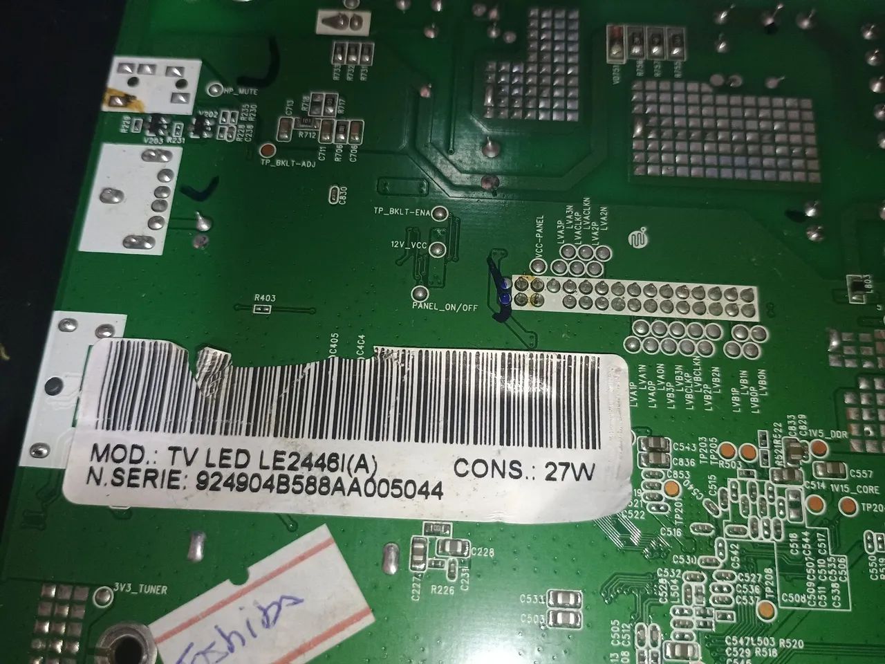 Placa principal completa tv Toshiba LE2446i(a)foto - Foto 4