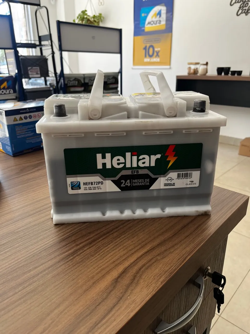 Bateria heliar 72ah efb semi nova