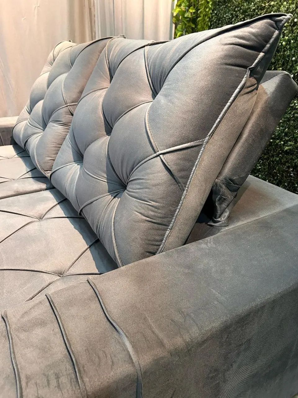 Sofá de Canto 2 Lugares - Cinza - Novo - Foto 4