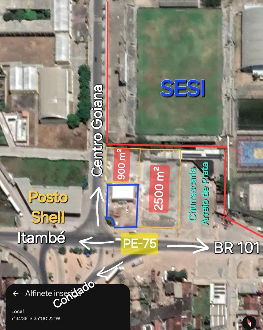 Terreno em Goiana/PE (MELHOR LOCALIZAÇÃO DA REGIÃO)