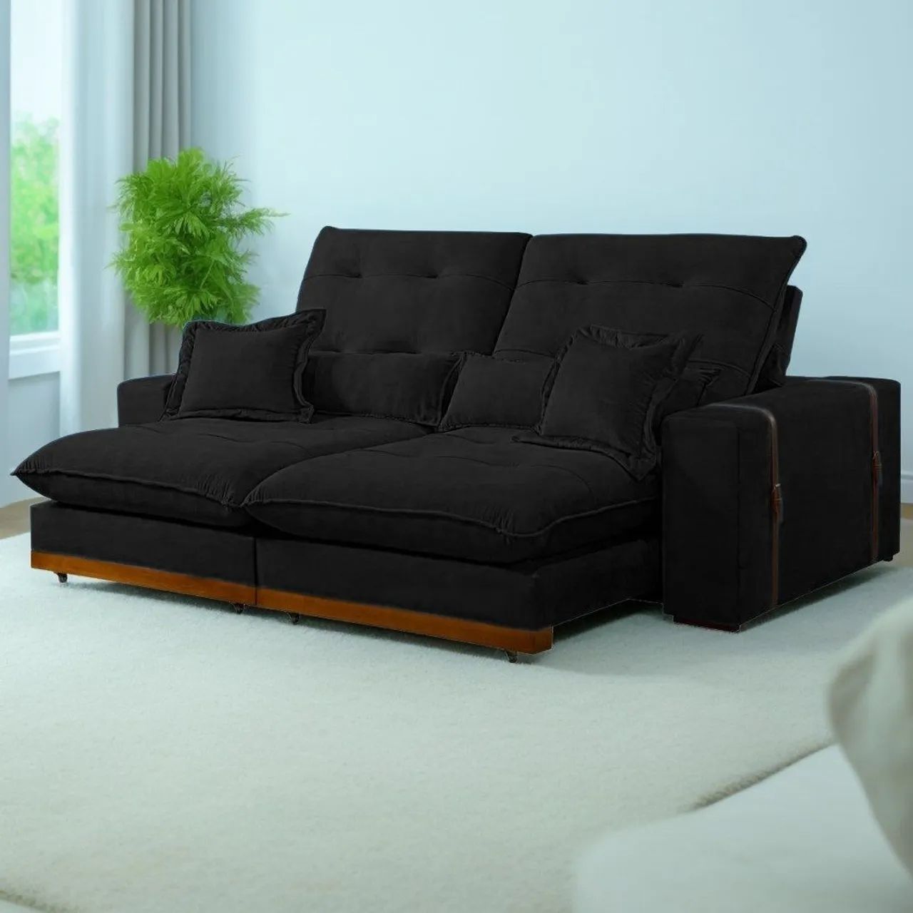 Sofá Modular Preto Confortável e Elegante Molas ensacadas!! 626tt - Foto 2