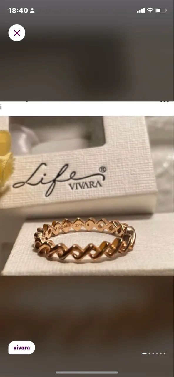 Anel vivara life rose entrelaçado