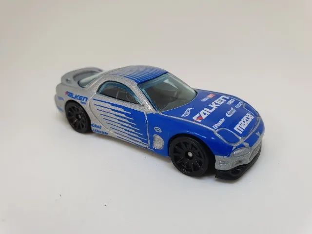 Hot Wheels Mazda RX-7 Falken 95 Cinza e Azul
