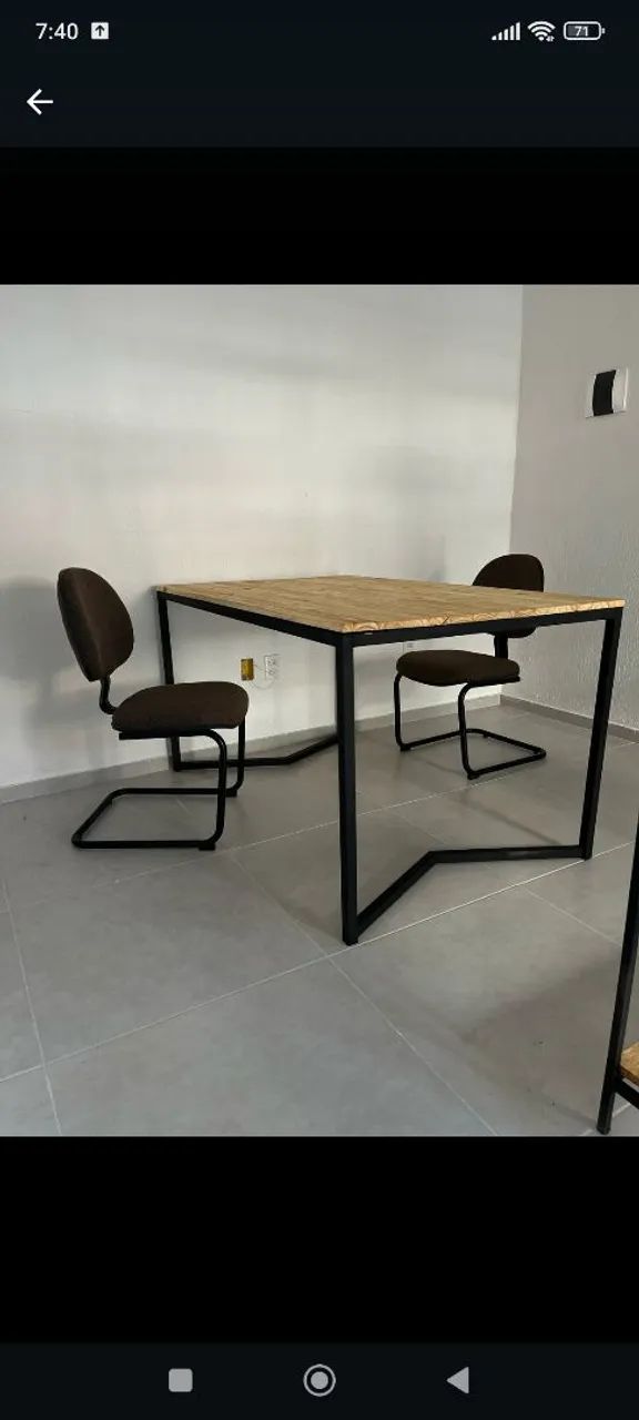 Mesa de Escritório Industrial com Estante Integrada - Foto 4