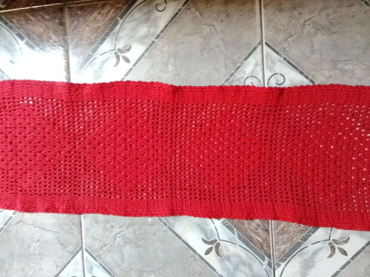 Tapete de Crochê Vermelho