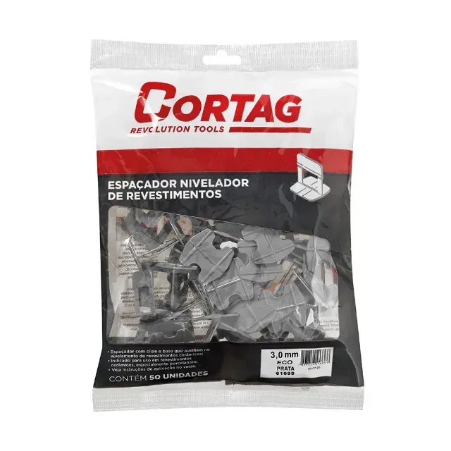Espaçador Nivelador 3,0mm Eco Prata Com 50 Unidades Cortag