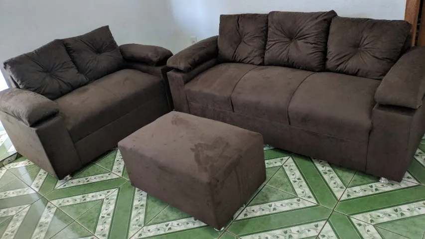 SOFA NOVO 3E2 LUAGRES CONFORTAVEL ESPUMA D33 E MOLAS MEGA OFERTA