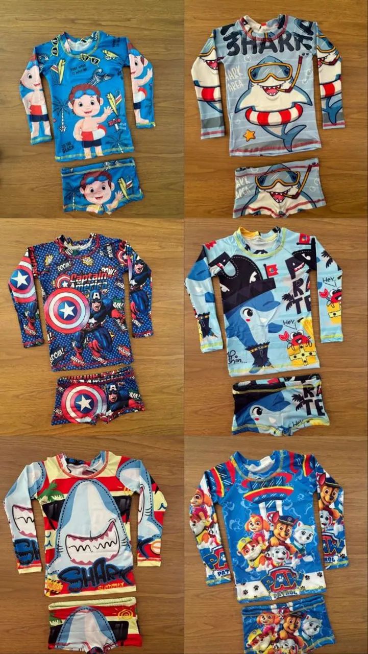 Conjunto moda praia UV infantil  - Foto 5