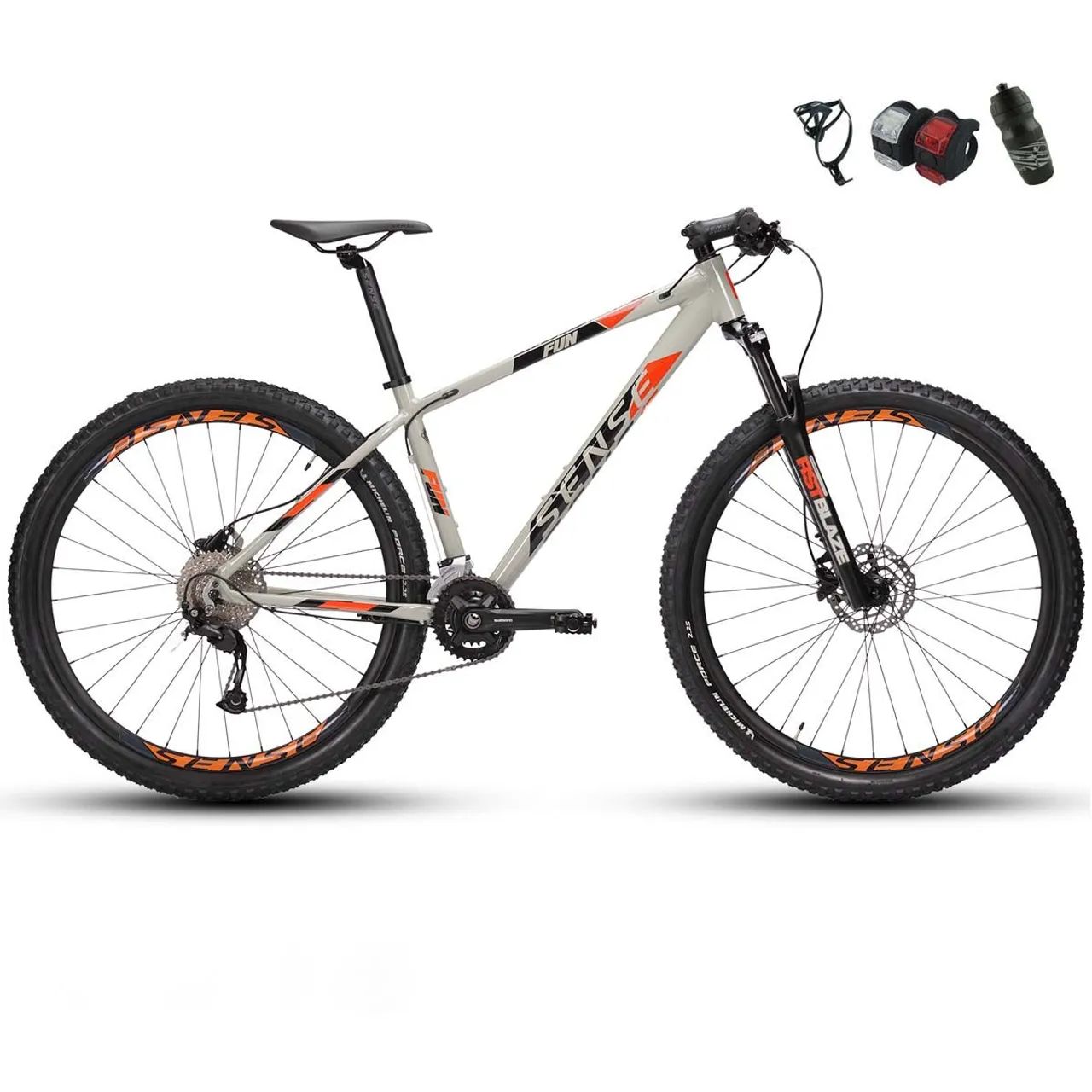 Bicicleta Aro 29 Sense Fun Evo 18v 2024 Cinza/laranja
