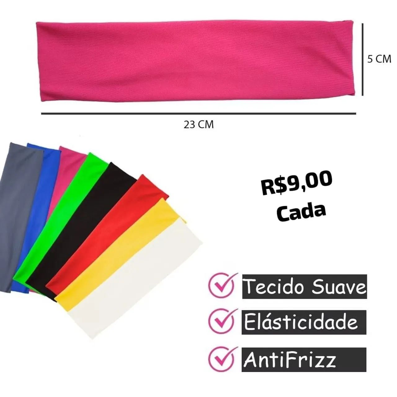 Tiara/Faixa de Cabelo Preta - R$9,00 - Foto 3
