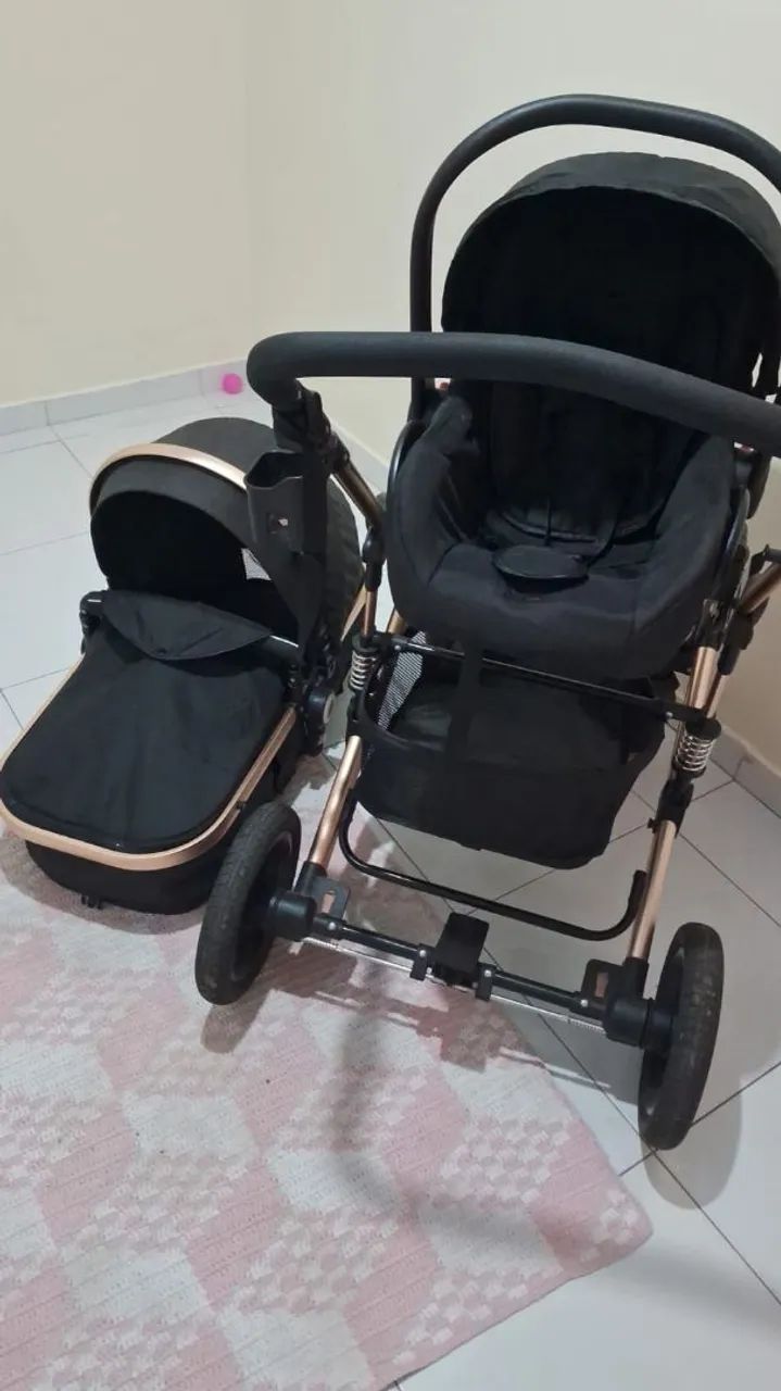 Carrinho de Bebê 2 em 1 - semi novo - Foto 4