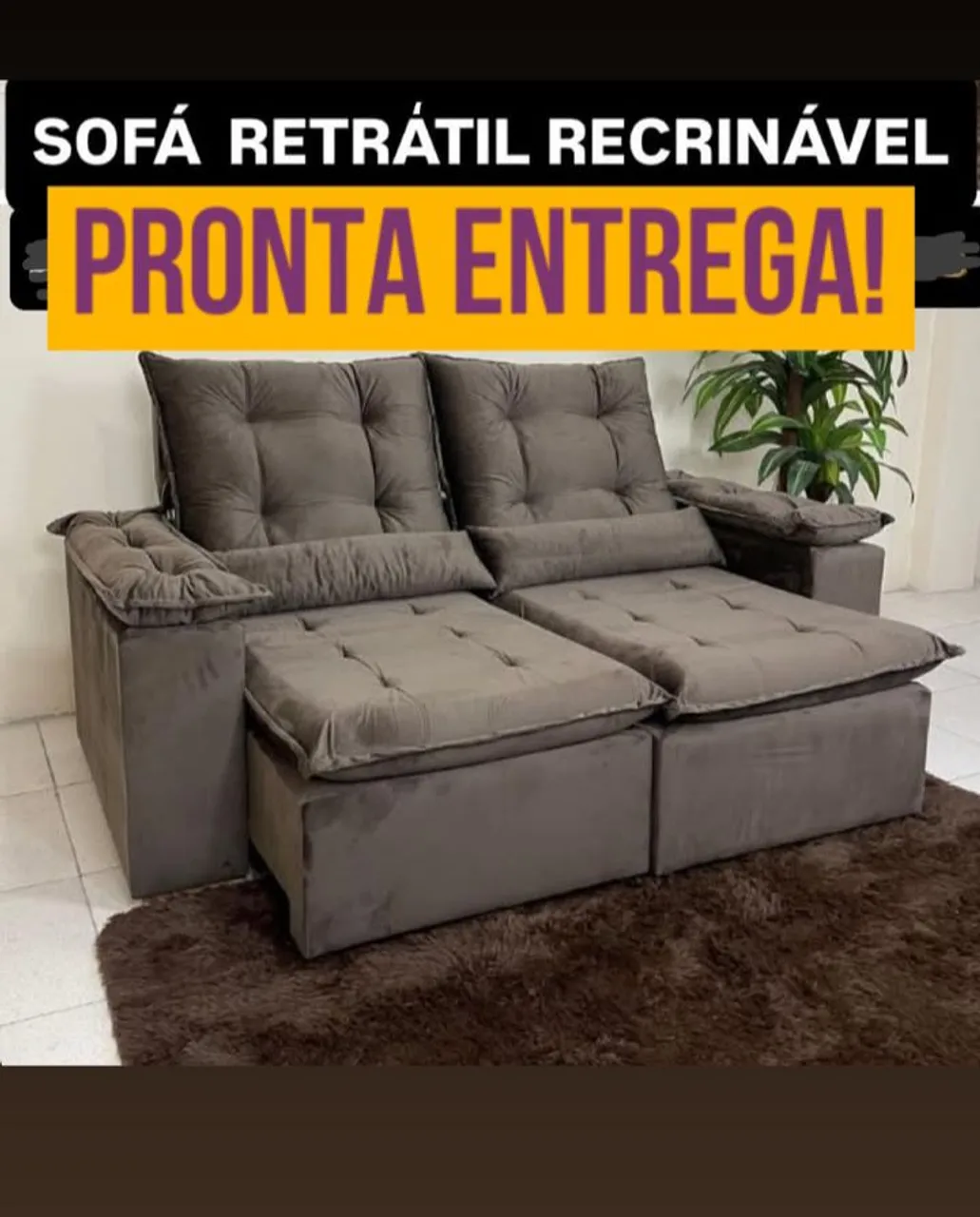 Sofá Retrátil Reclinável - Pronta Entrega!
