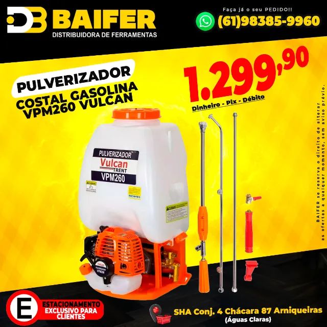 Pulverizador Costal Motorizado Gasolina Vpm260 Vulcan