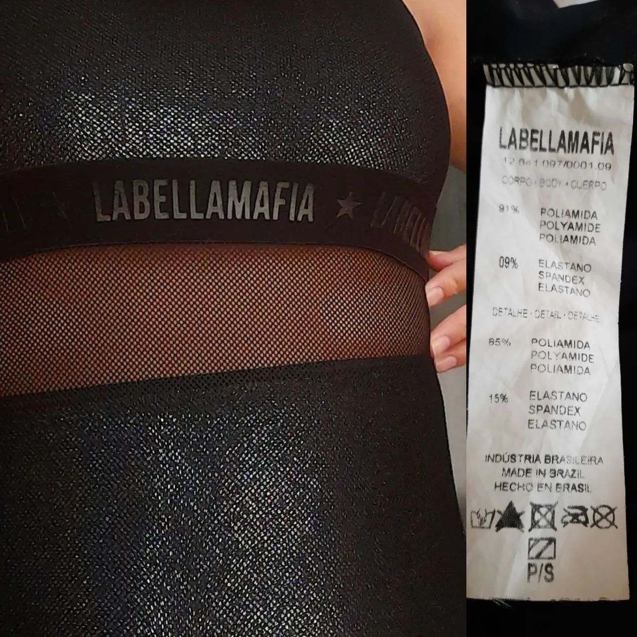 Vestido labellamafia preto brilhoso - Foto 5