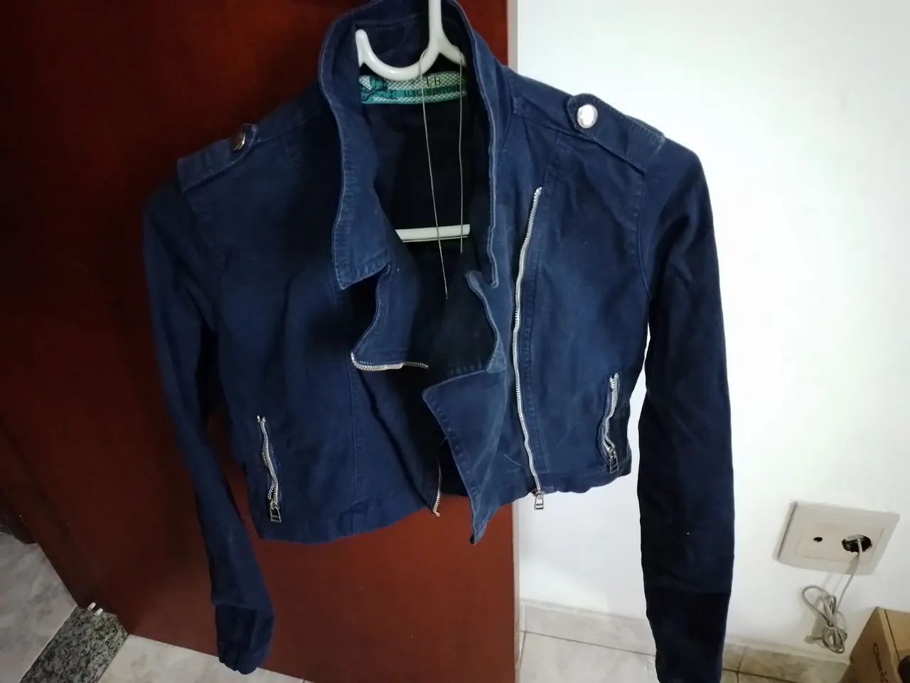Jaqueta Jeans Azul Escuro T= P
