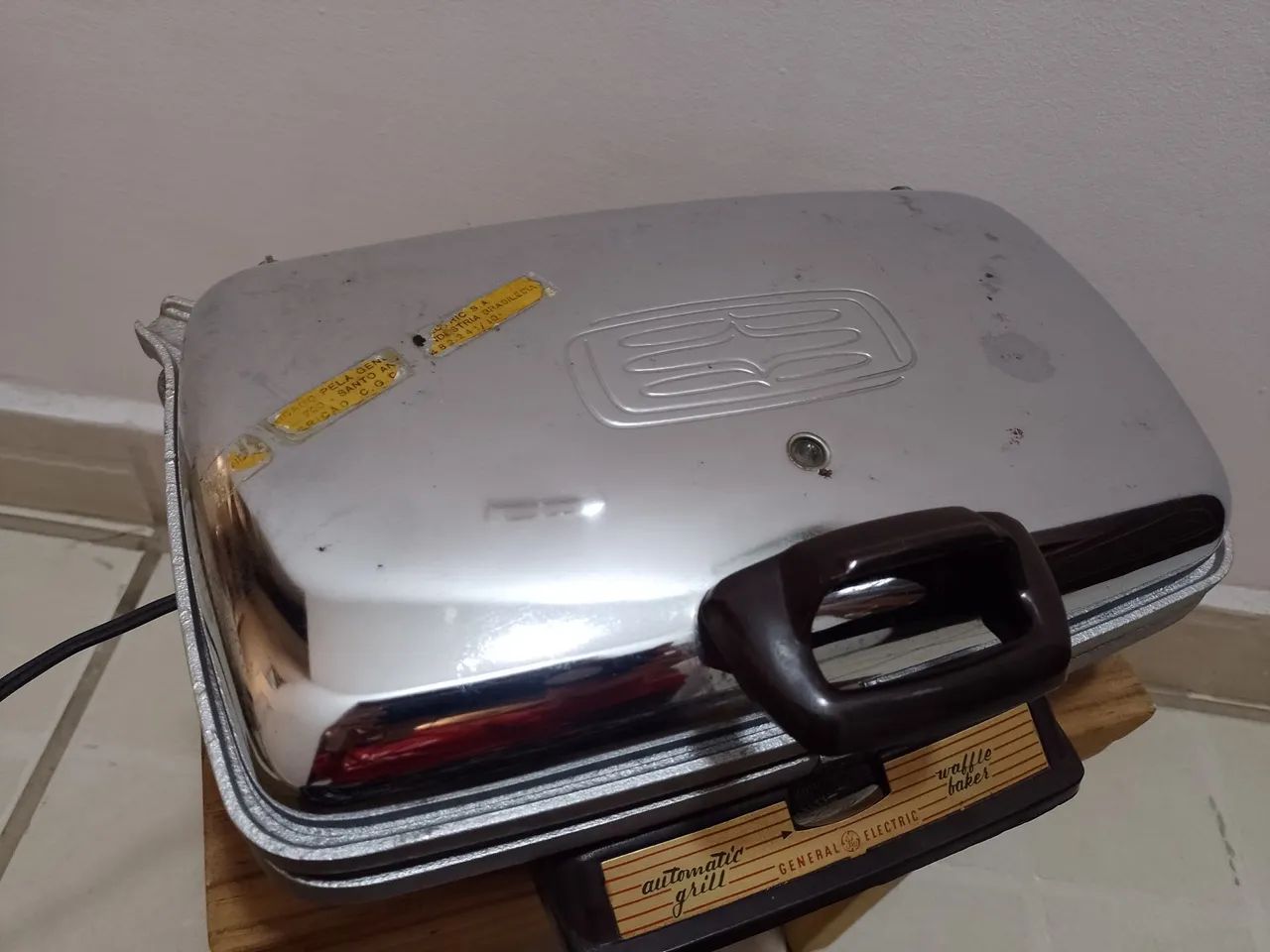 Grill e Waffle Maker Elétrico General Electric Vintage