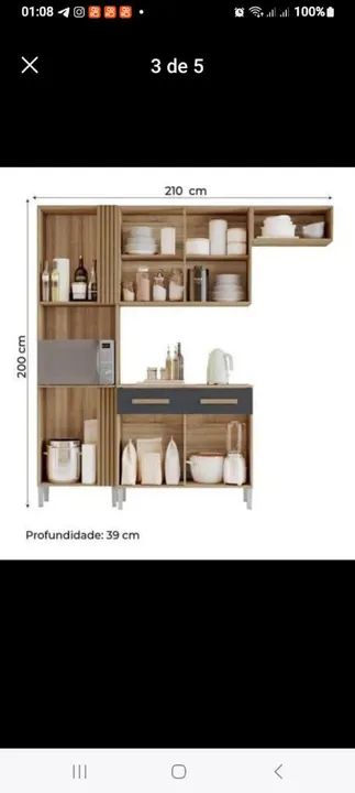 Conjunto de Armários de Cozinha - Moderno e Completo - Foto 2