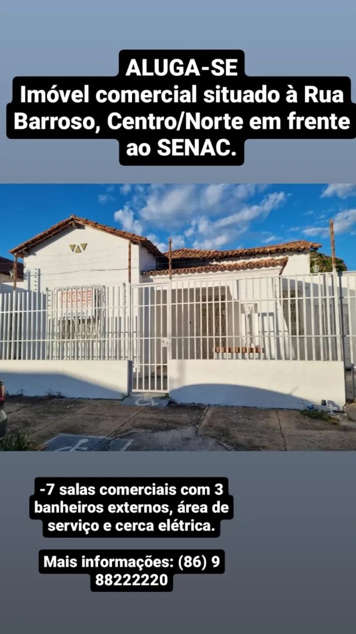 Alugo Aluguel Casa Comercial Rua Barroso em frente ao Senac