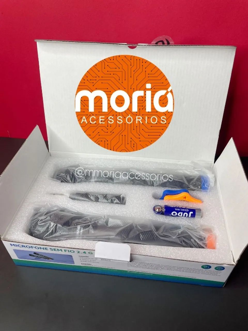 Microfone Duplo Sem Fio com Receptor de Sinal, Anel Deslizante Onistek MC825 - Foto 4