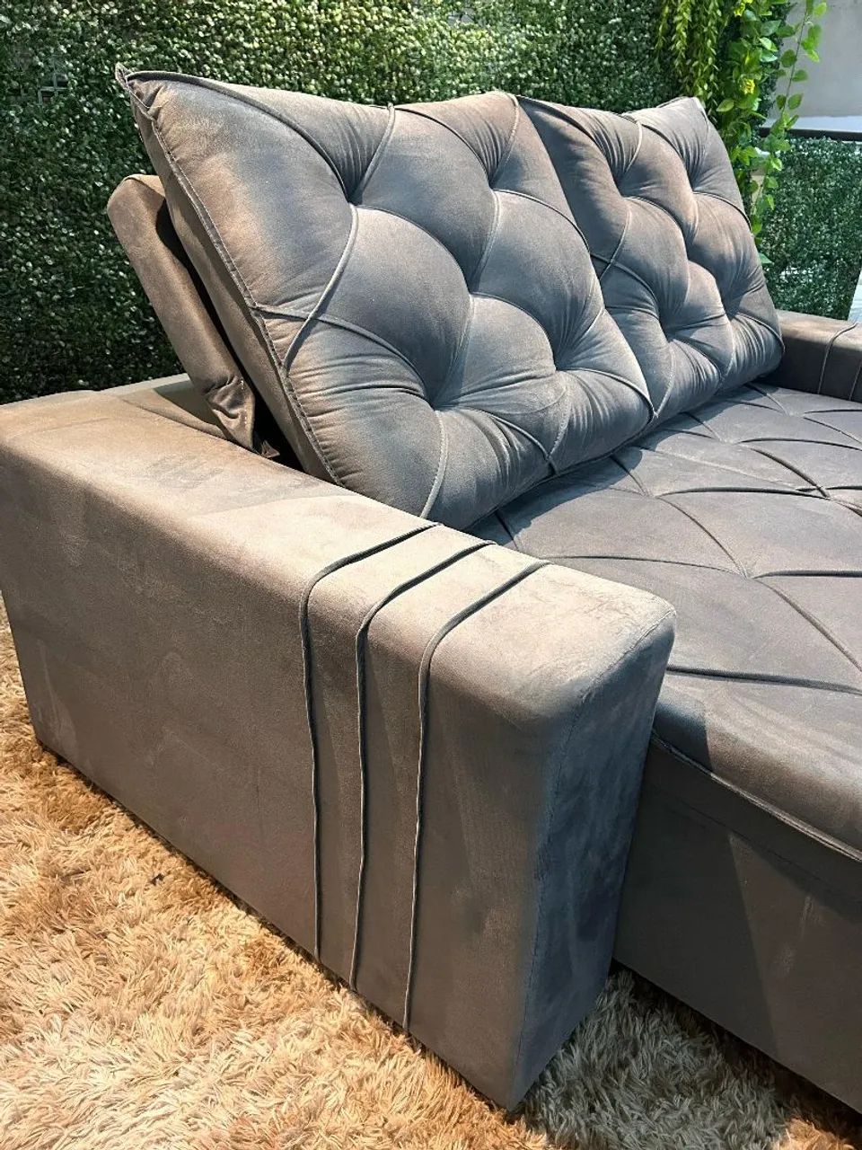 Sofá de Canto 2 Lugares - Cinza - Novo - Foto 2