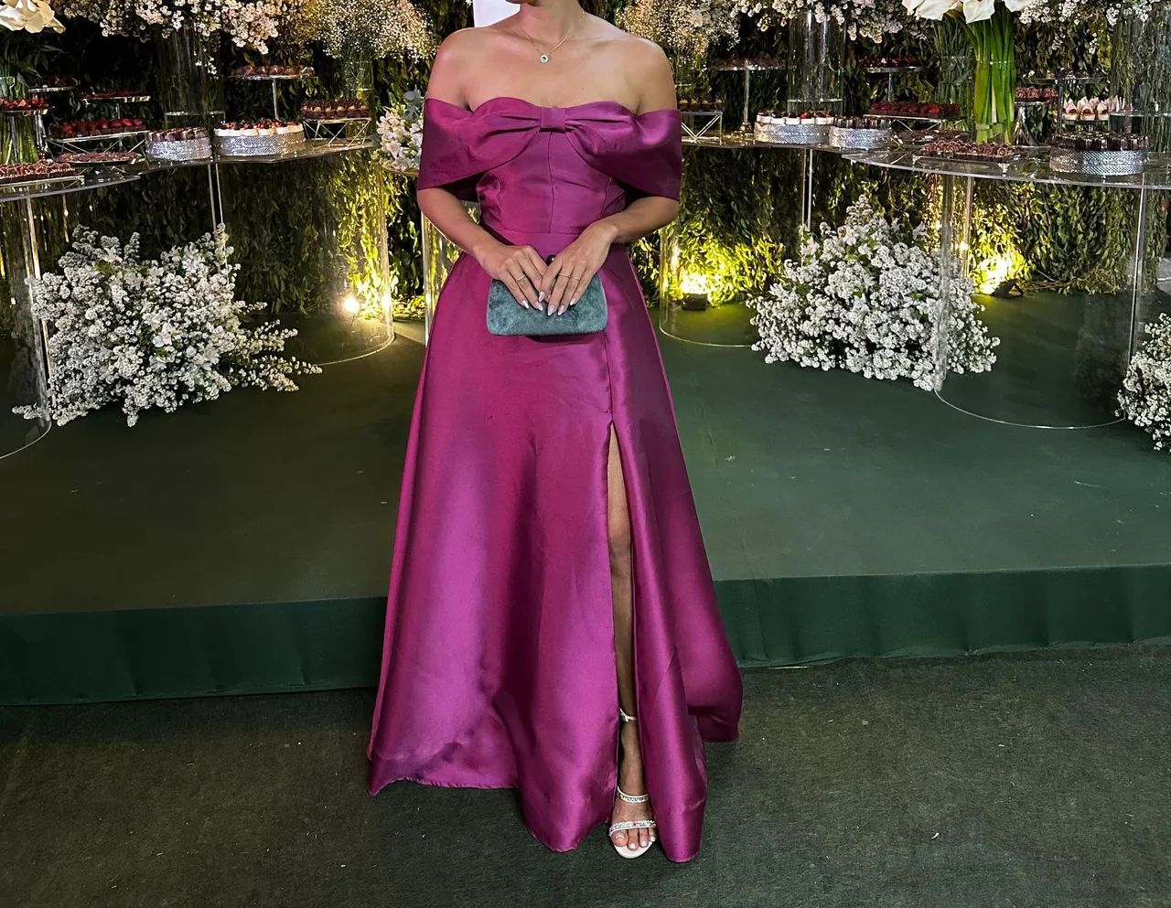 Festa Vestido Vestido Longo Rosa Fucsia Fucsia Vestido Vestidos De