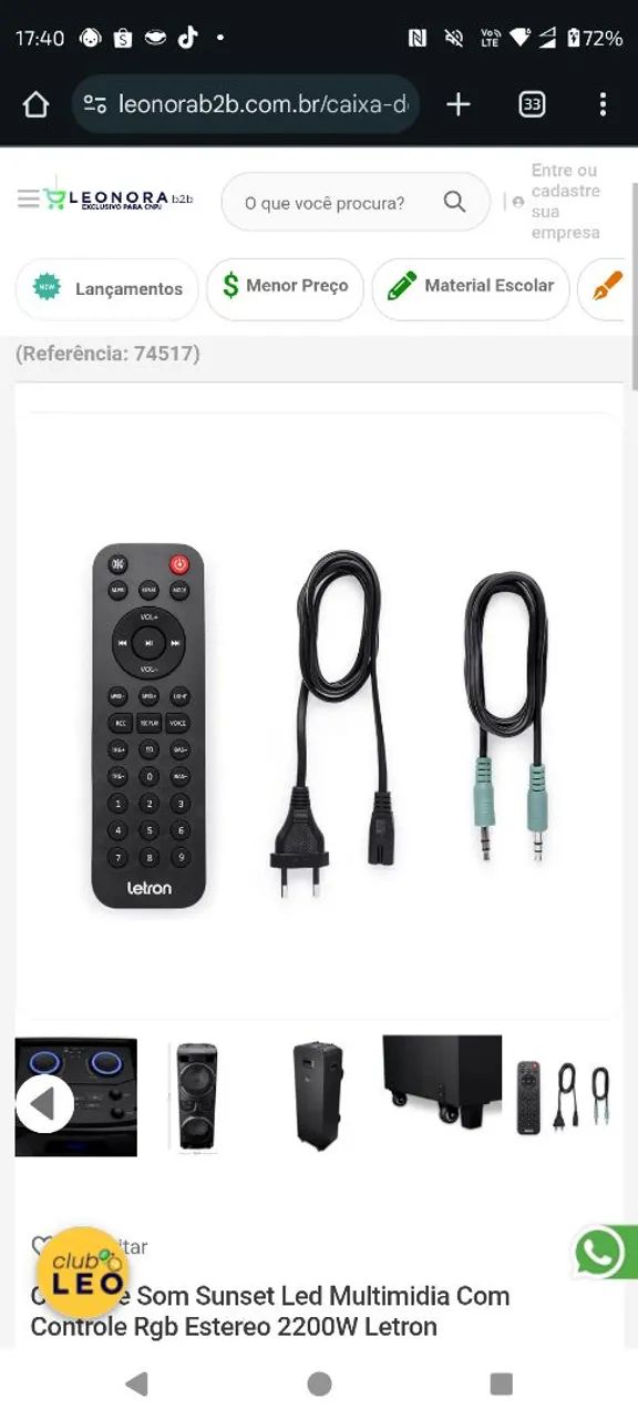 Som Sunset Led Multimídia 2200W Letron - Foto 6