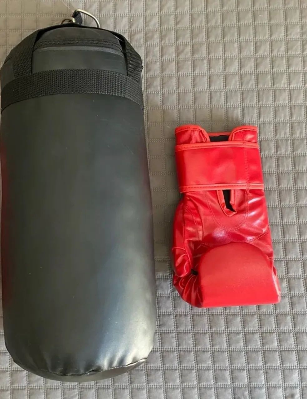 Saco De Pancada + Luva Boxe Kit Muay-thai Infantil - Foto 3