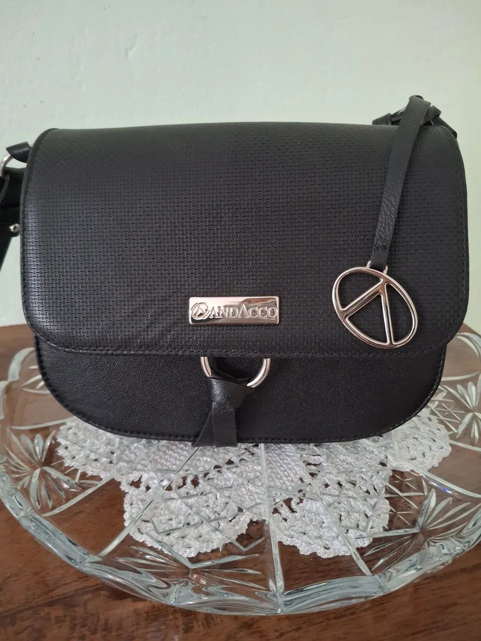 Bolsa de ombro preta Andacco - Foto 2