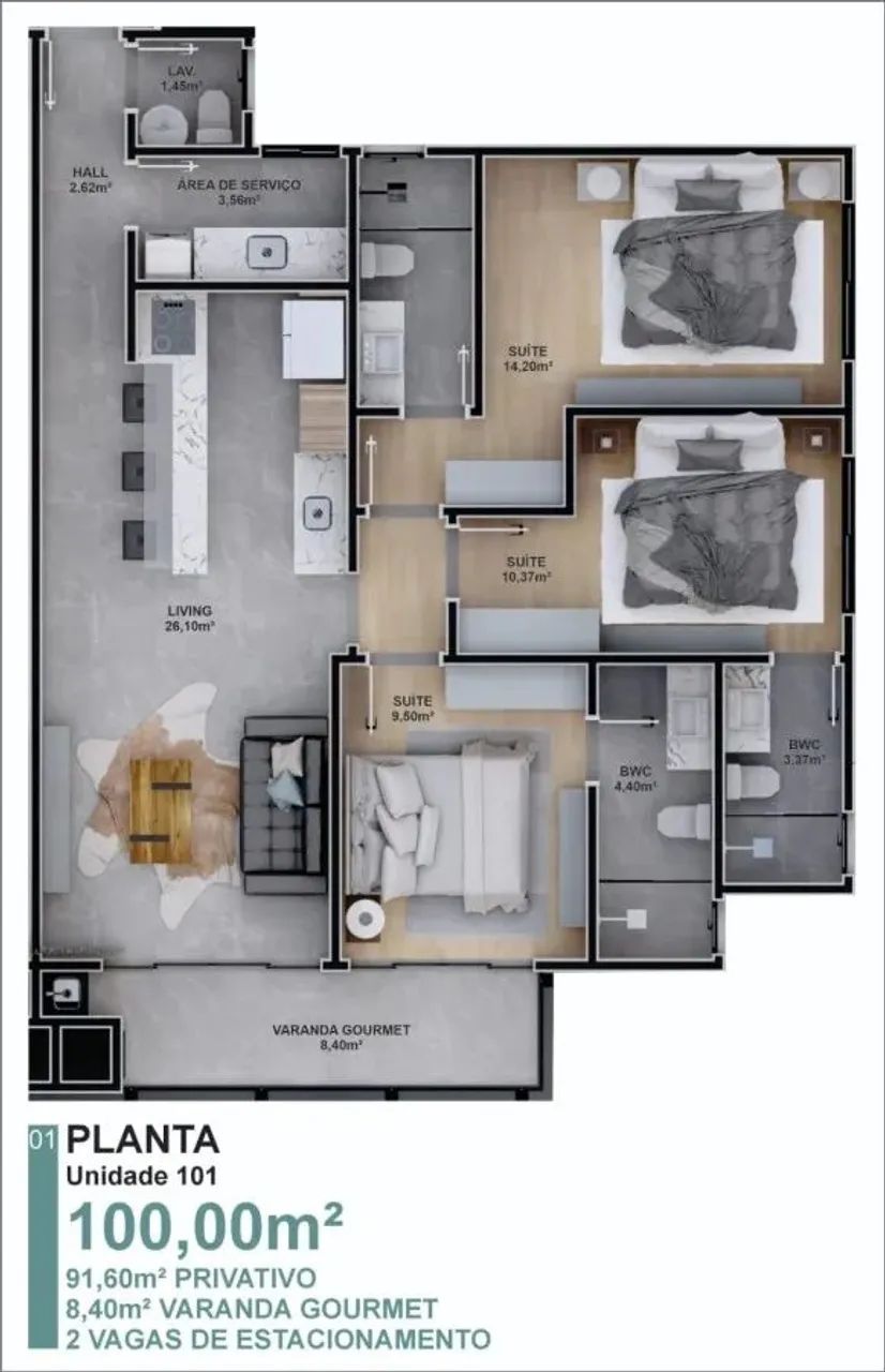 Apartamento para Venda em Balneário Piçarras, Itacolomi, 3 dormitórios, 1 suíte, 2 banheir - Foto 2