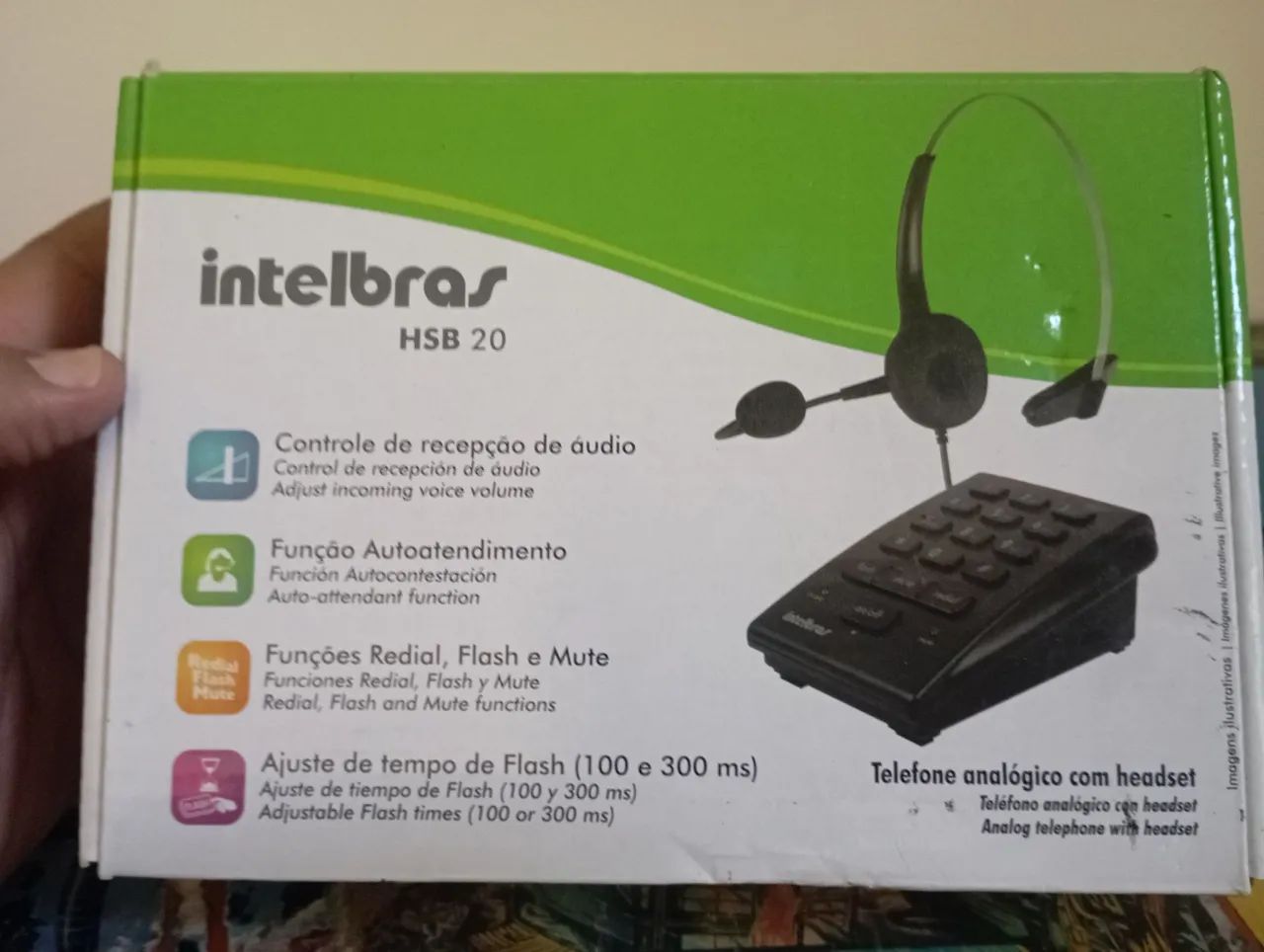 Telefone analógico com headset 