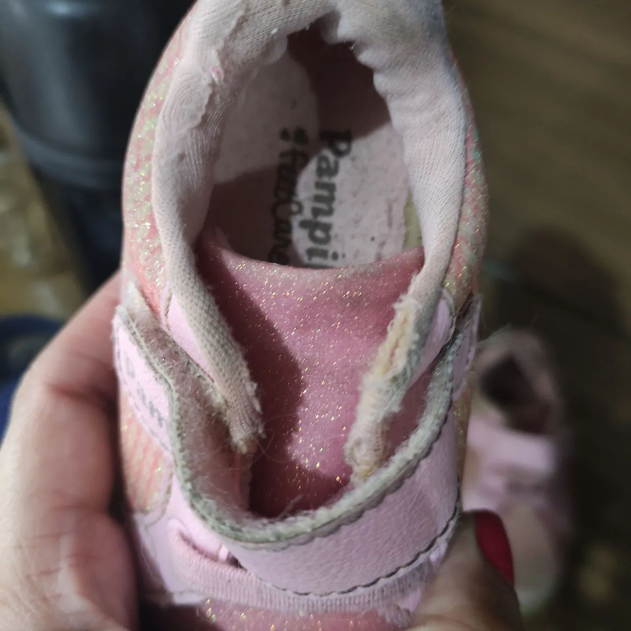 Tênis rosa infantil com glitter Pampili Tam 21 - Foto 5