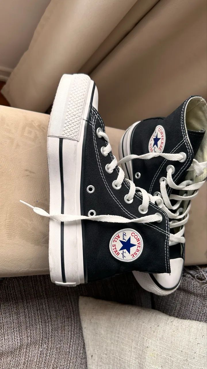 Tênis Allstar plataforma preto  - Foto 3