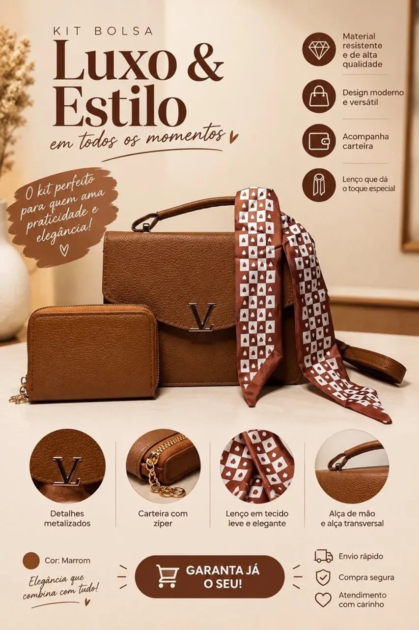 Kit bolsa + carteira 