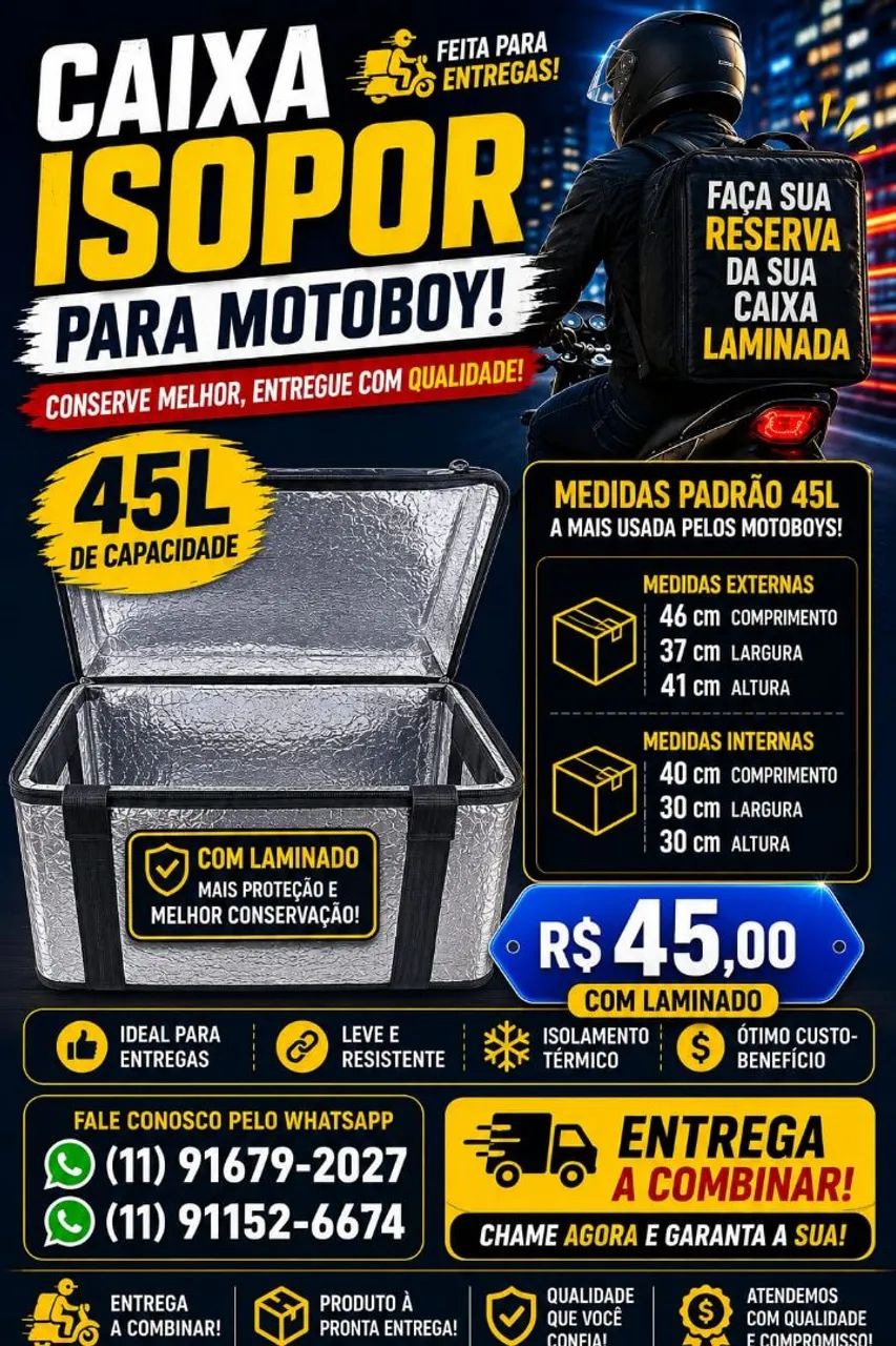 Isopor para beg motoboy 