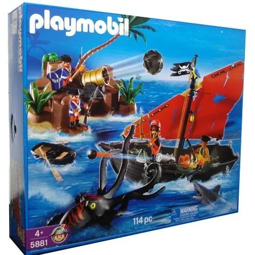 Playmobil Ilha soldados ingleses + Barco Pirata