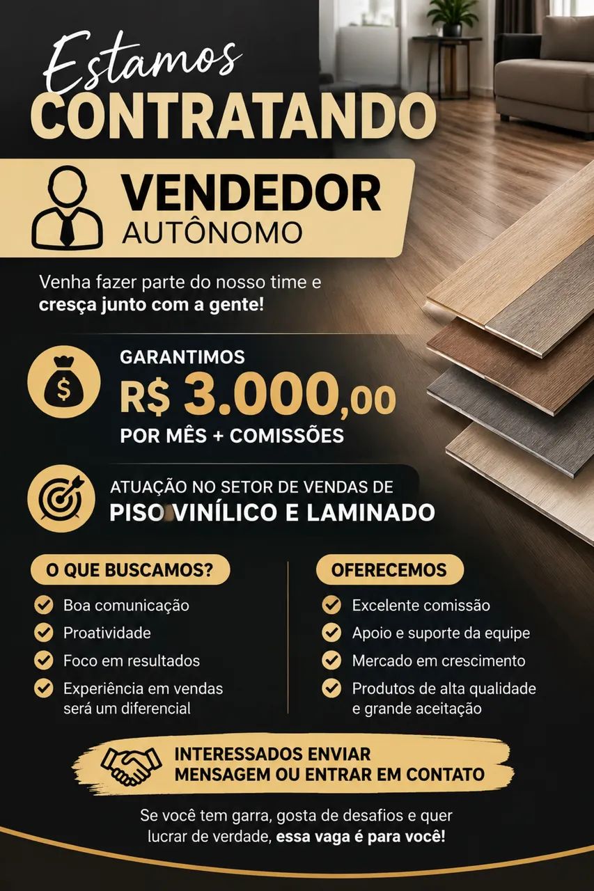  Vaga para vendedor 