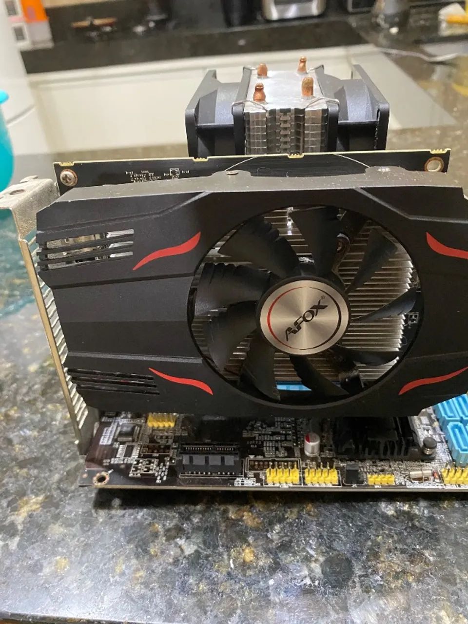 kit placa mãe i5 3470 rx 550 4gb 16gb ram air coller - Foto 2